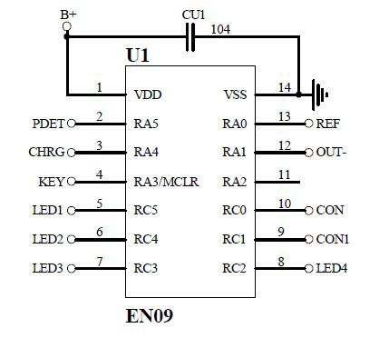 移動(dòng)電源管理單片機(jī)EN09腳位功能定義圖 移動(dòng)電源管理單片機(jī)EN09腳位功能定義圖