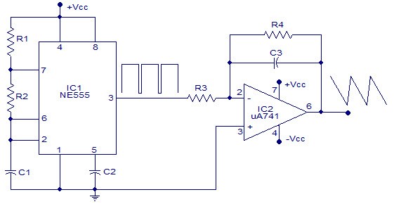 使用555定時(shí)器的方波發(fā)生器電路 使用555定時(shí)器的方波發(fā)生器電路